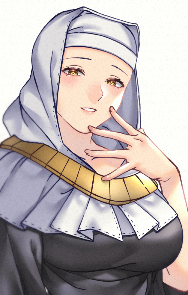 1girl, akapug621, black_dress, breasts, coif, commentary, dress, fate/extra