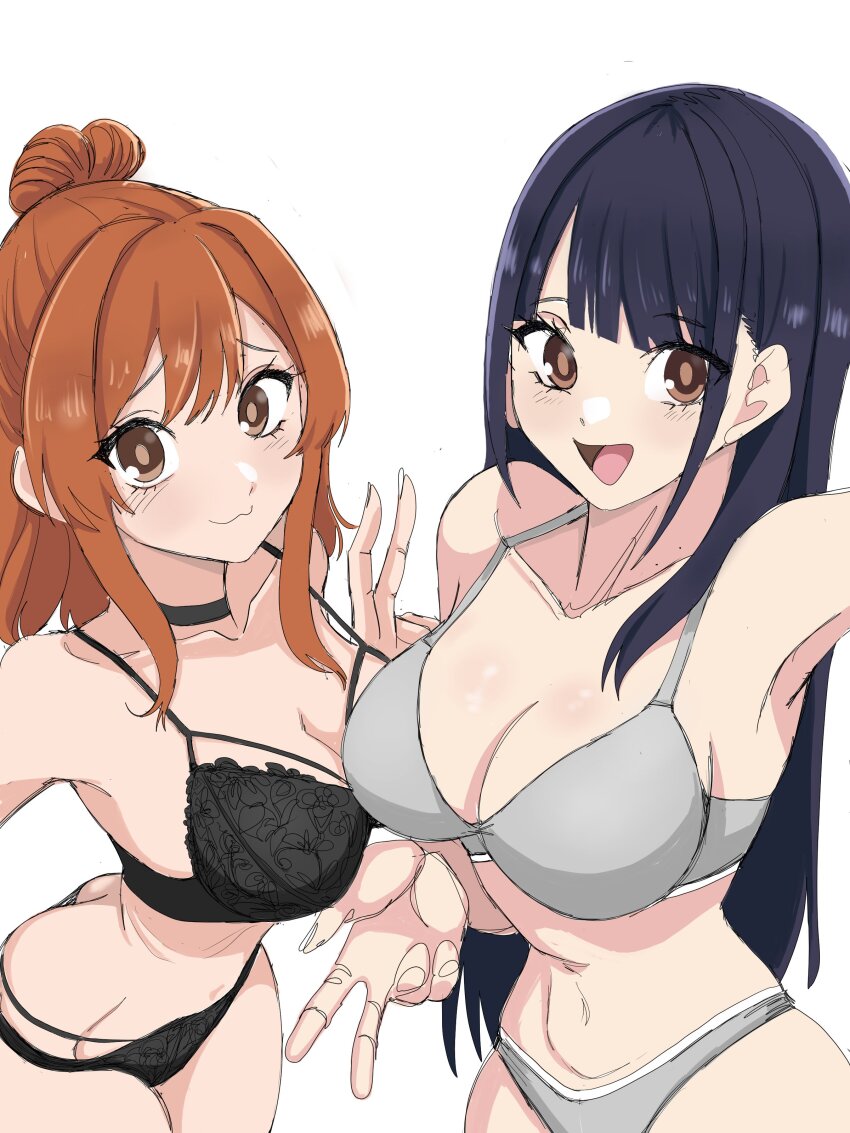 2girls, absurdres, boku_no_kokoro_no_yabai_yatsu, breasts, highres, large_breasts, multiple_girls, sekine_moeko, tagme, underwear, underwear_only, yamada_anna