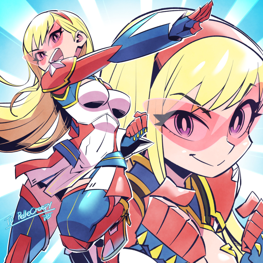 1girl, blonde_hair, boots, breasts, bright_pupils, cleavage, cleavage_cutout, clothing_cutout