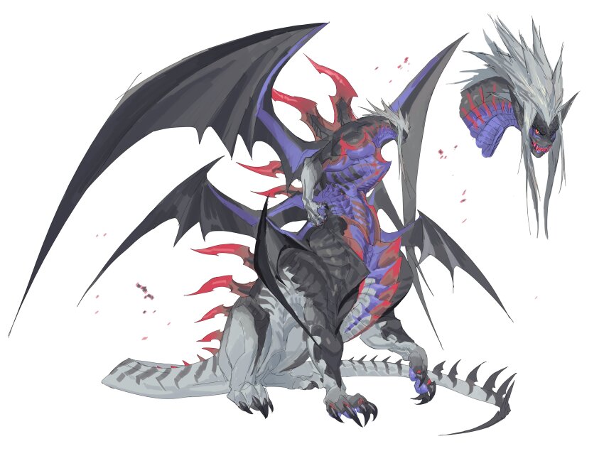 1other, absurdres, animal_hands, black_scales, black_skin, black_wings, centauroid, claws