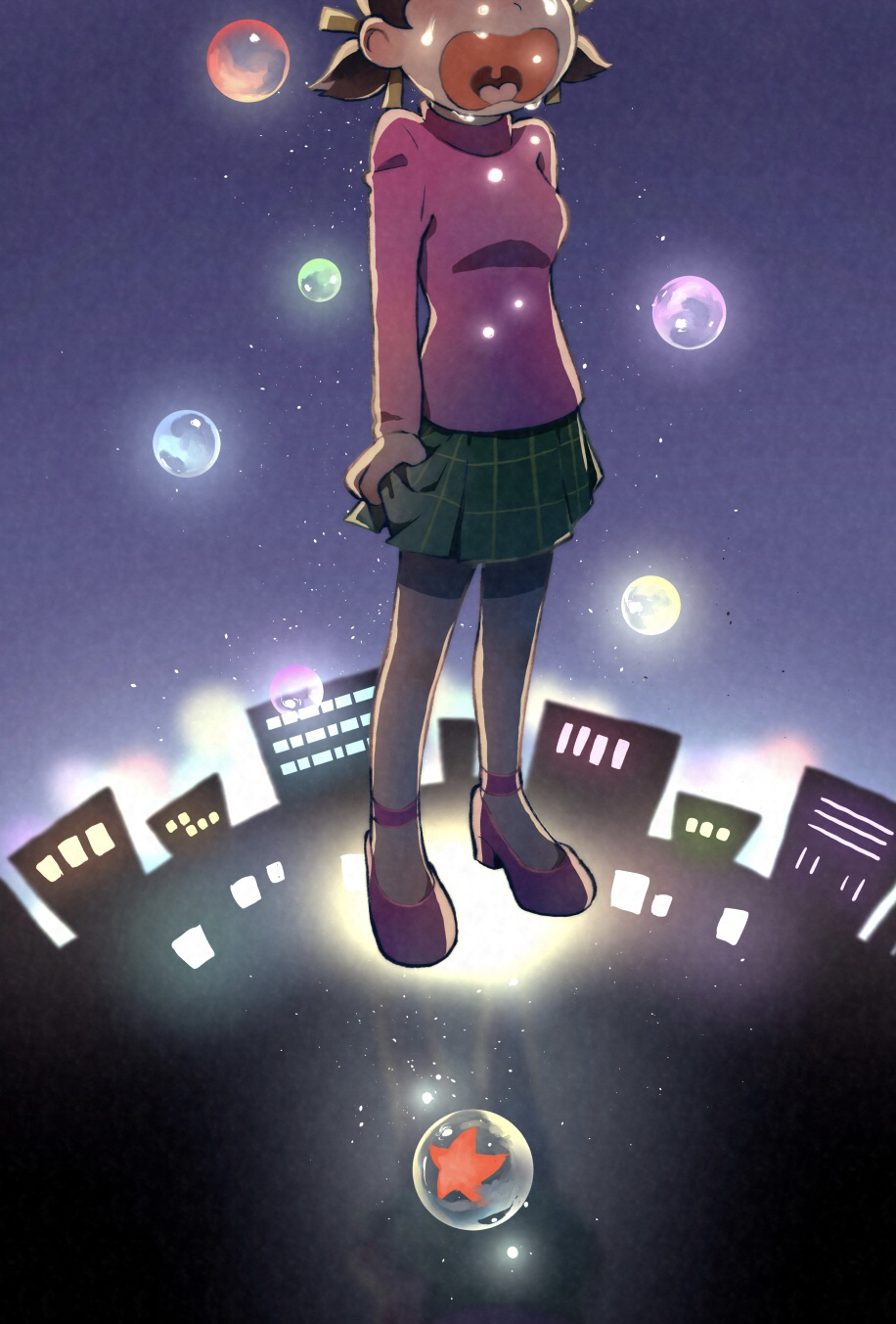 block_heels, city, crying, grabbing, head_out_of_frame, heart, heart_in_mouth, highres