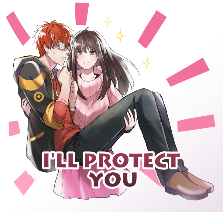 1boy, 1girl, 707_(susanghan_messenger), aran_sweater, black_jacket, blush, boots, brown_eyes