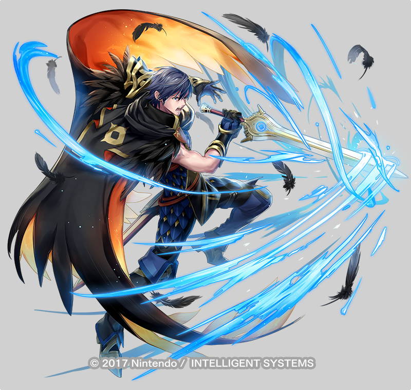 black_cape, blue_eyes, blue_gloves, blue_hair, boots, cape, chrom_(fire_emblem), chrom_(resplendent)_(fire_emblem)