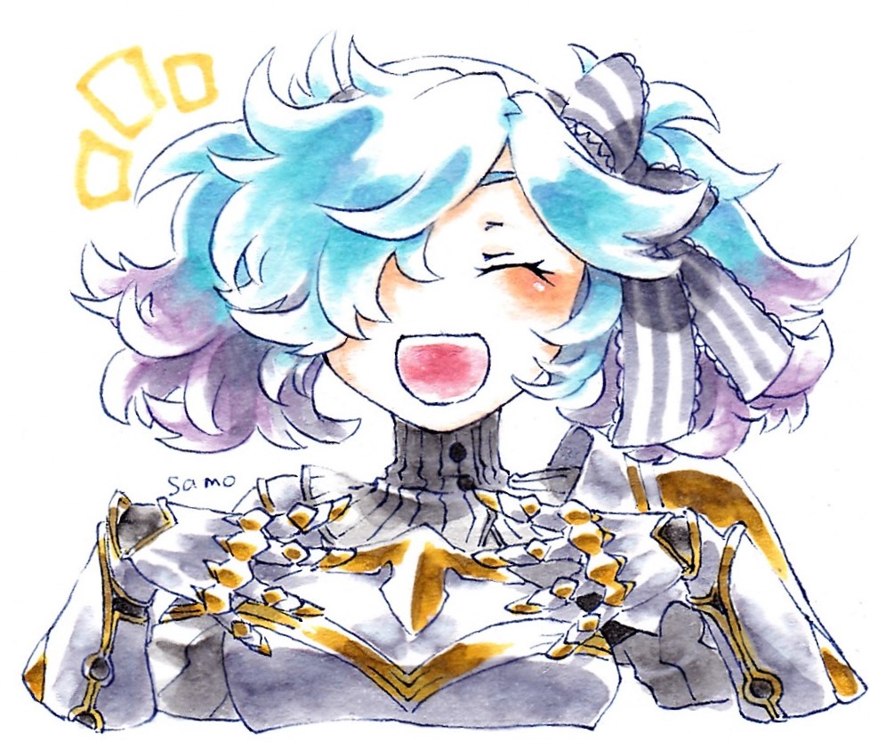 1girl, blue_hair, breasts, facing_viewer, fire_emblem, fire_emblem_fates, large_breasts, multicolored_hair