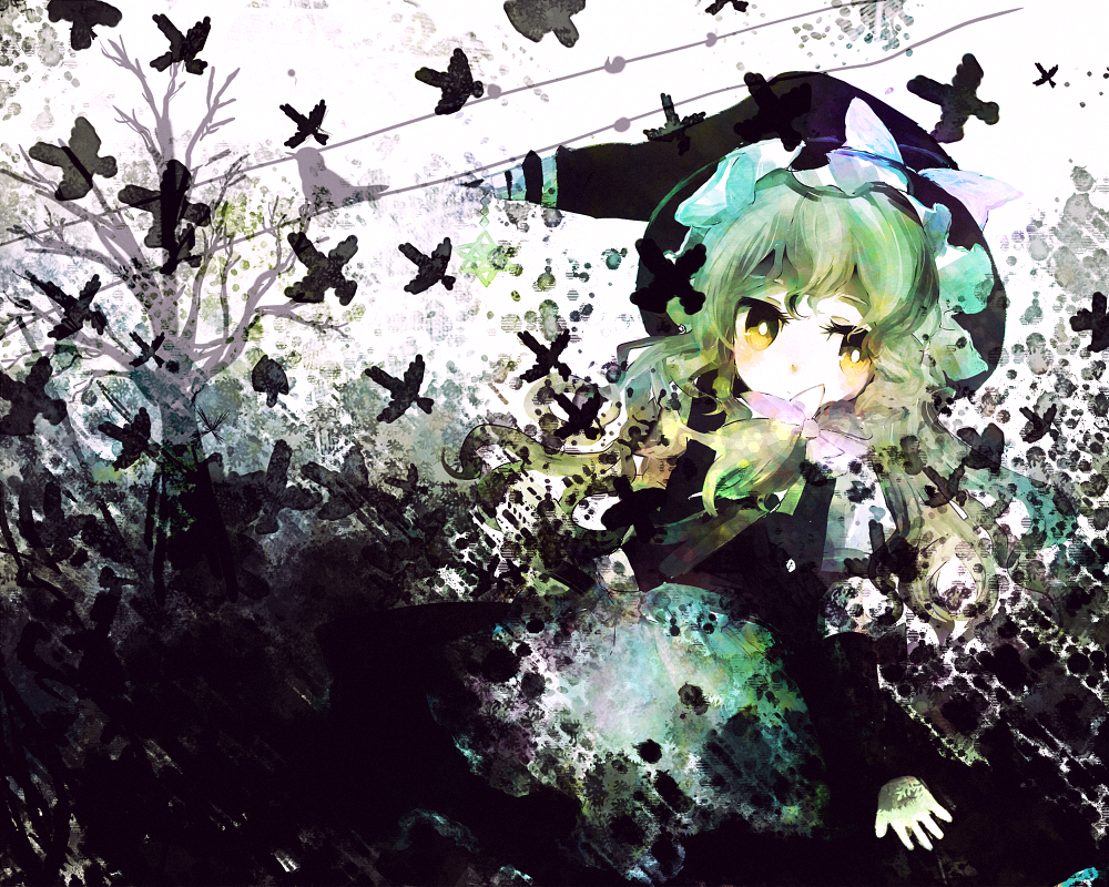 1girl, apron, bad_id, bad_pixiv_id, bird, blonde_hair, braid, female_focus