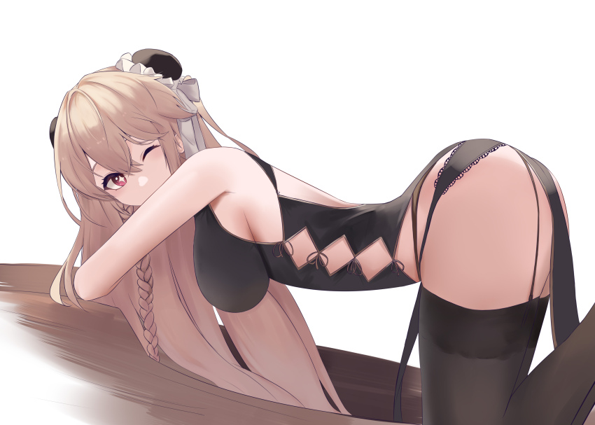 1girl, absurdres, all_fours, anchorage_(azur_lane), anchorage_(moonlit_boat_ride)_(azur_lane), ass, azur_lane, back_cutout