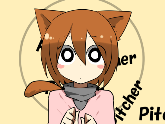 1girl, animal_ears, black_eyes, blush_stickers, bright_pupils, brown_hair, cat_ears, cat_girl