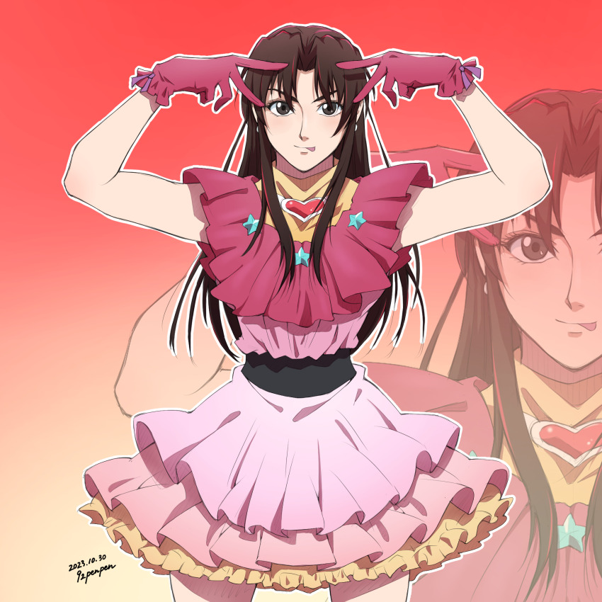 1girl, 92penpen, brown_eyes, brown_hair, capcom, chun-li, dress, earrings