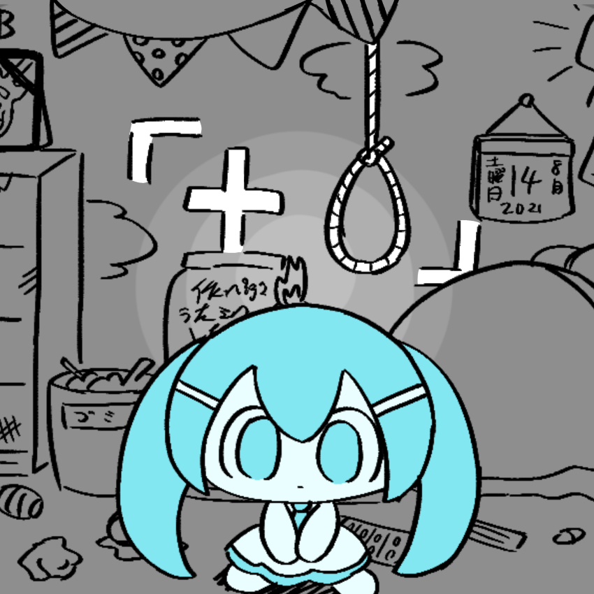 +-0_(vocaloid), 1girl, absurdres, aqua_eyes, aqua_hair, aqua_necktie, candle, candlestand