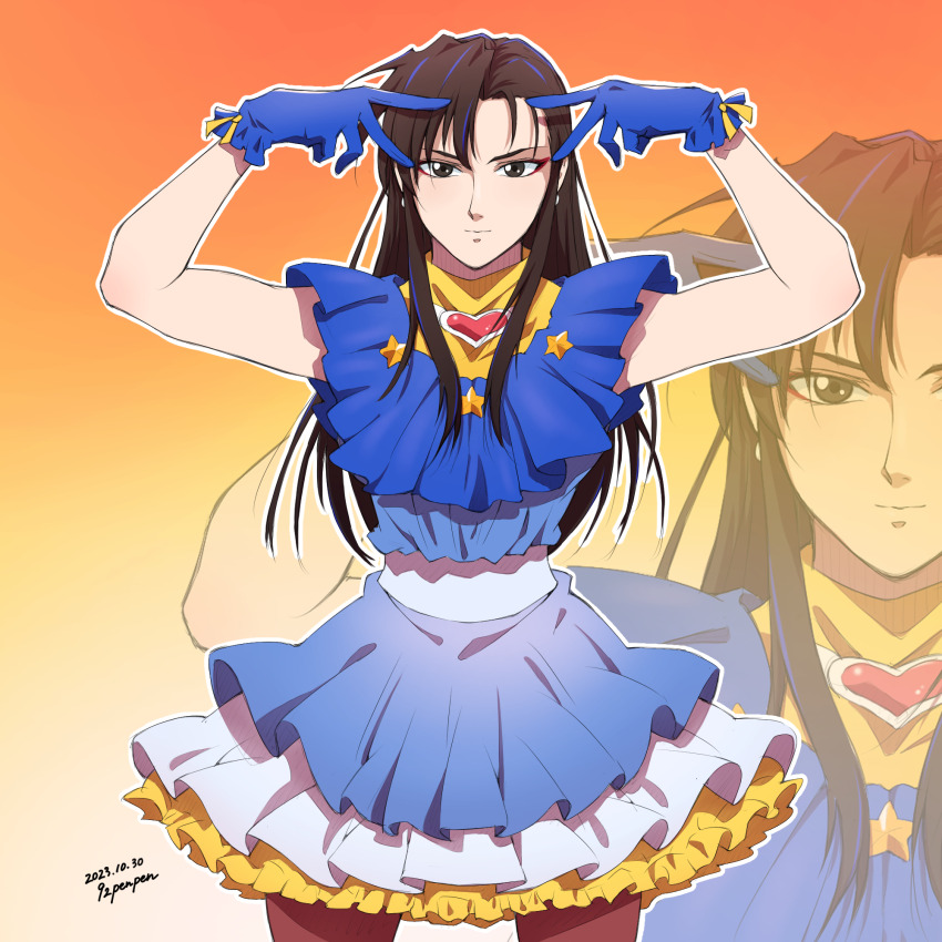 1girl, 92penpen, brown_eyes, brown_hair, capcom, chun-li, dress, earrings