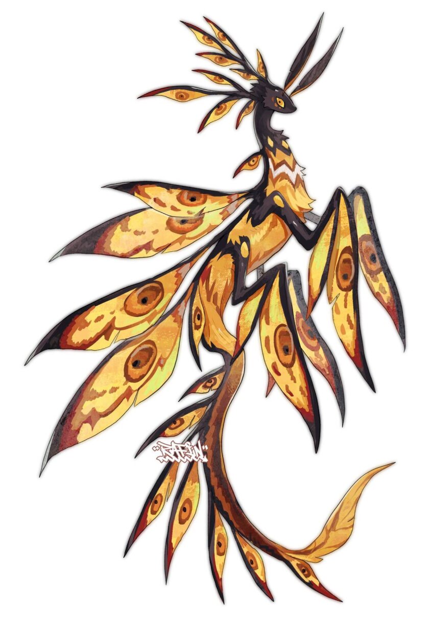 animal_focus, antennae, bairizuomeng, fins, from_side, full_body, highres, looking_at_viewer