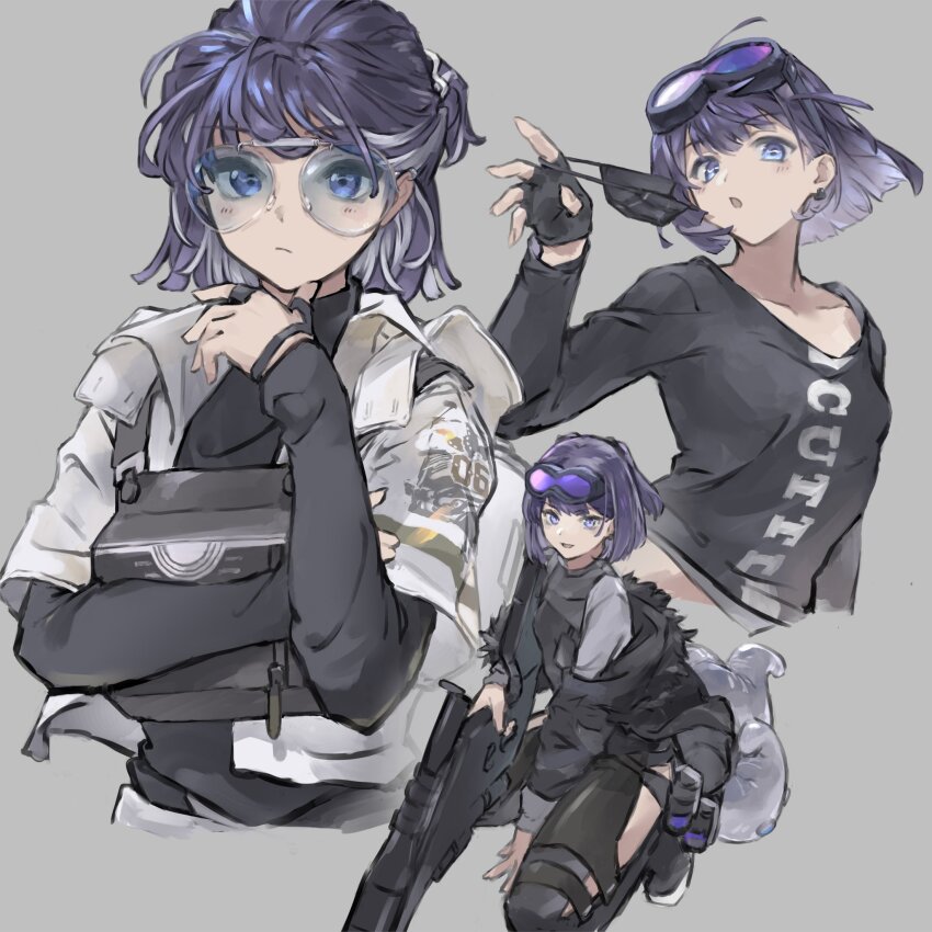 1girl, :o, andreana_(arknights), andreana_(elite_ii)_(arknights), andreana_(silent_arrow)_(arknights), arknights, bag, black_coat