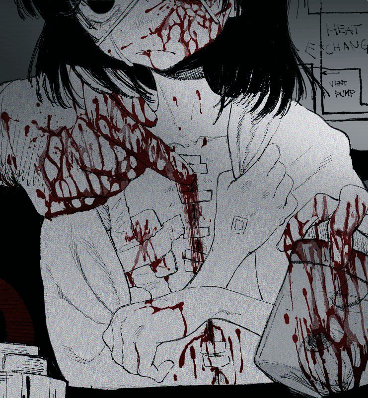 1girl, bleeding, blood, bloodshot_eyes, bloody_tears, close-up, expressionless, flat_chest