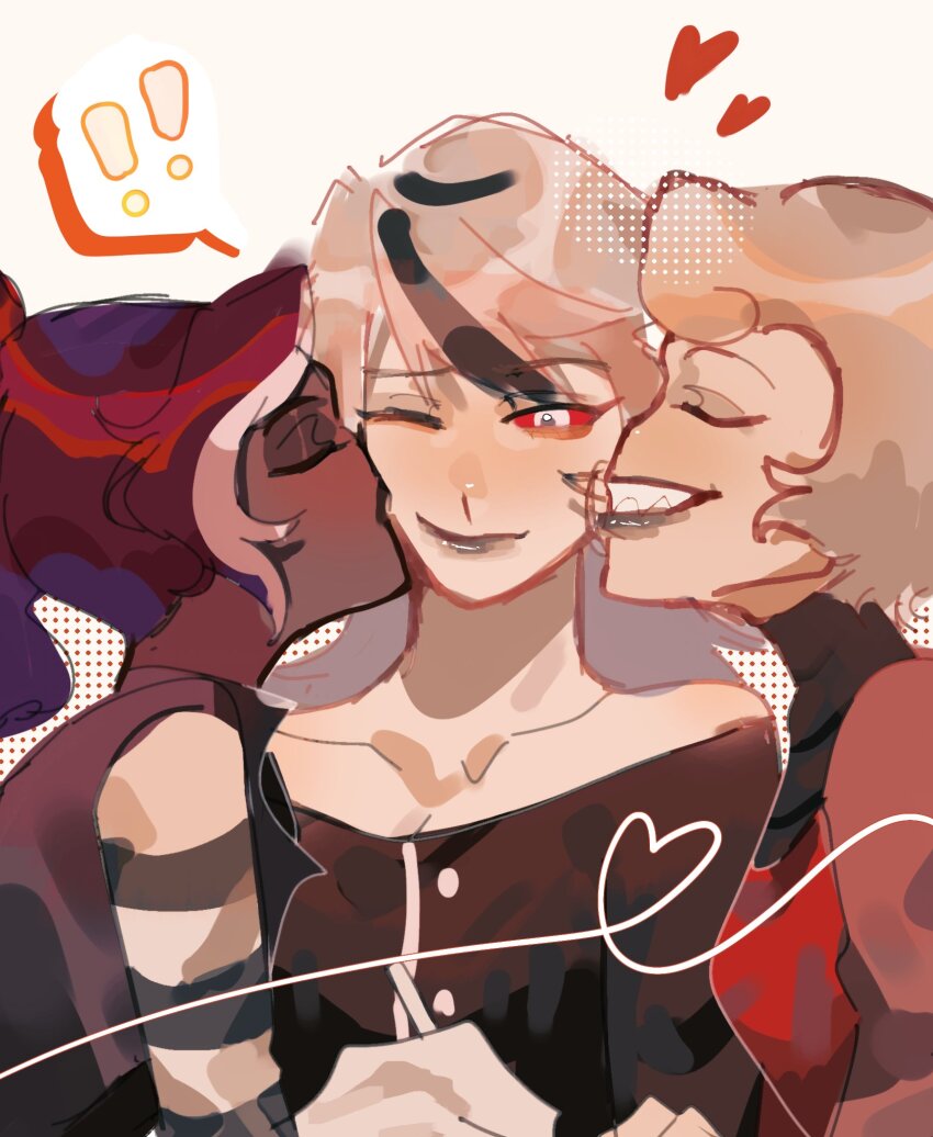 3girls, carmilla_carmine_(hazbin_hotel), dark-skinned_female, dark_skin, demon_girl, dlovesespresso, hazbin_hotel, hellaverse