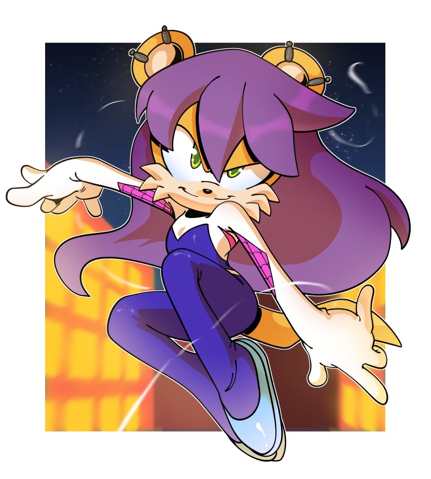 1girl, absurdres, alternate_costume, animal_ear_piercing, animal_ears, blue_bodysuit, blue_footwear, blurry