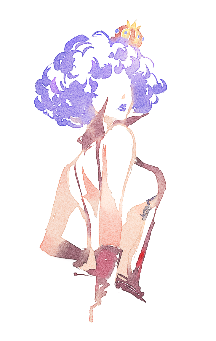 1girl, afro, breasts, chinese_commentary, commentary_request, crown, emporio_ivankov, fish191101756