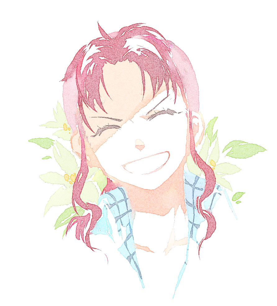 1girl, ^_^, bellemere, blue_shirt, chinese_commentary, close-up, closed_eyes, collared_shirt