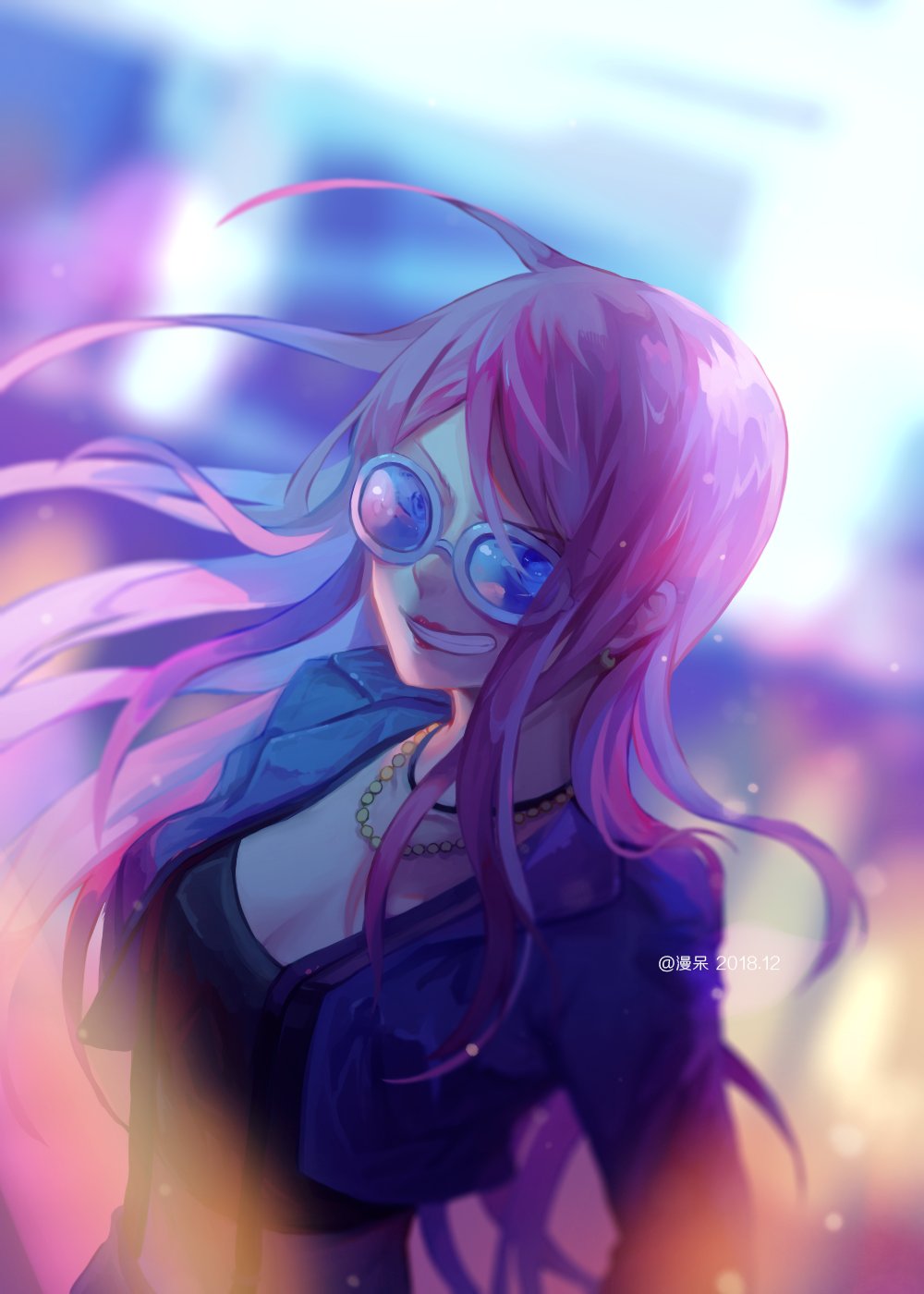 1girl, blurry, blurry_background, crop_top, cropped_jacket, earrings, fish191101756, highres