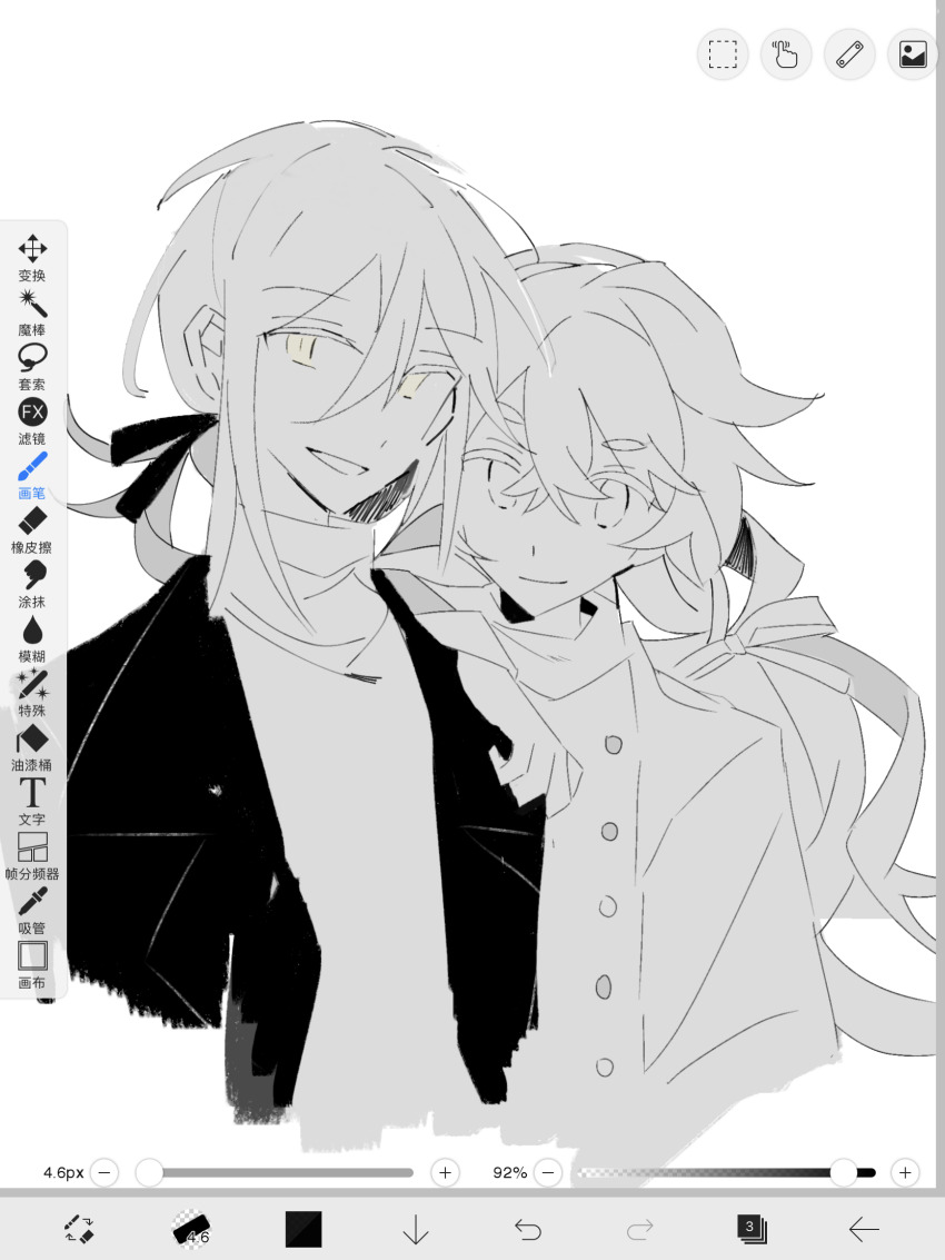 1boy, 1girl, bow, buttons, charles_eyler, charlotte_wiltshire, chinese_commentary, coat