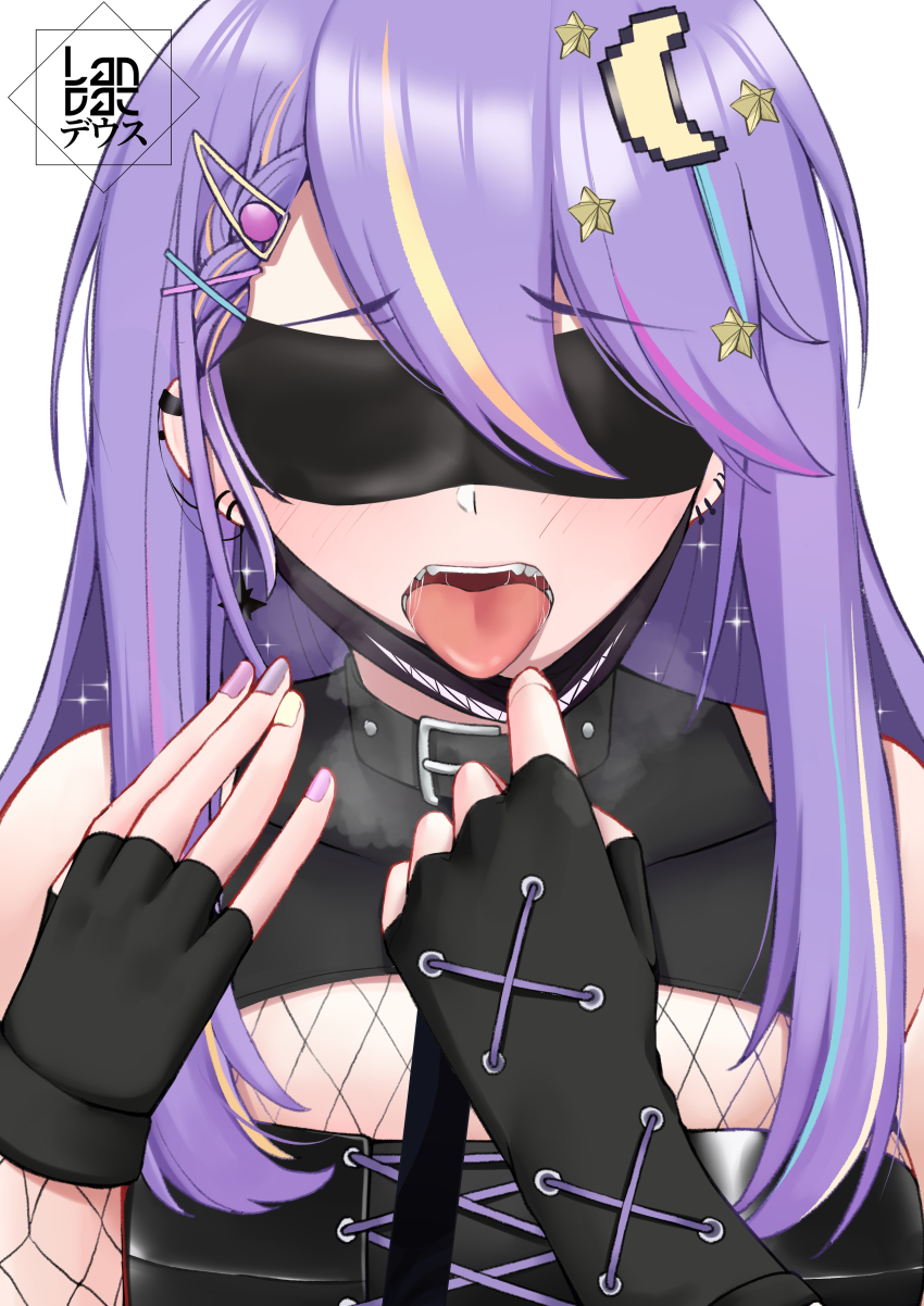 1girl, absurdres, aqua_hair, artist_logo, asymmetrical_gloves, belt_collar, black_collar, black_gloves