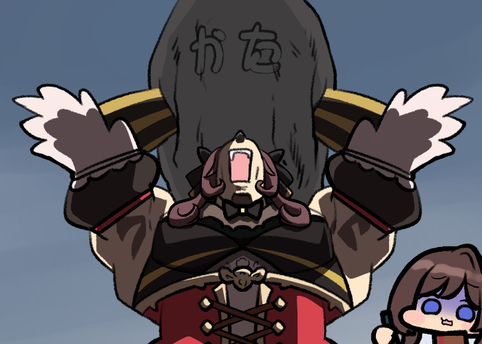 2girls, alternate_muscle_size, alternate_size, black_bow, black_bowtie, boulder, bow, bowtie