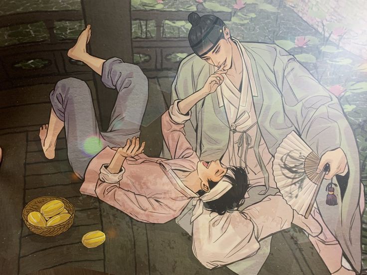 2boys, baek_nakyum, black_hair, long_hair, multiple_boys, painter_of_the_night_(manhwa), yoon_seungho