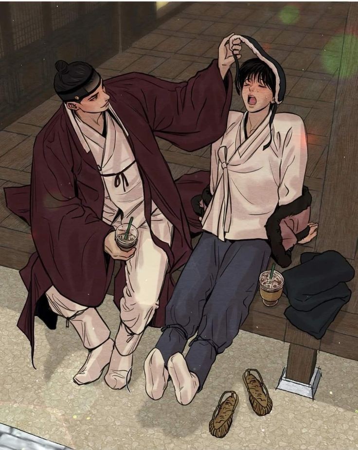 2boys, baek_nakyum, black_hair, long_hair, multiple_boys, painter_of_the_night_(manhwa), yoon_seungho