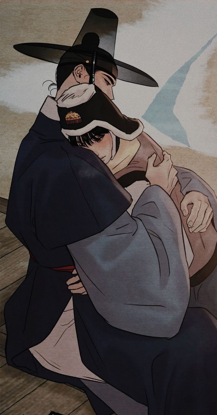 2boys, baek_nakyum, black_hair, highres, long_hair, multiple_boys, painter_of_the_night_(manhwa), yoon_seungho