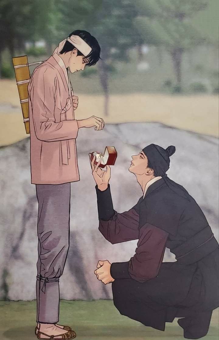 2boys, baek_nakyum, black_hair, long_hair, multiple_boys, painter_of_the_night_(manhwa), yoon_seungho