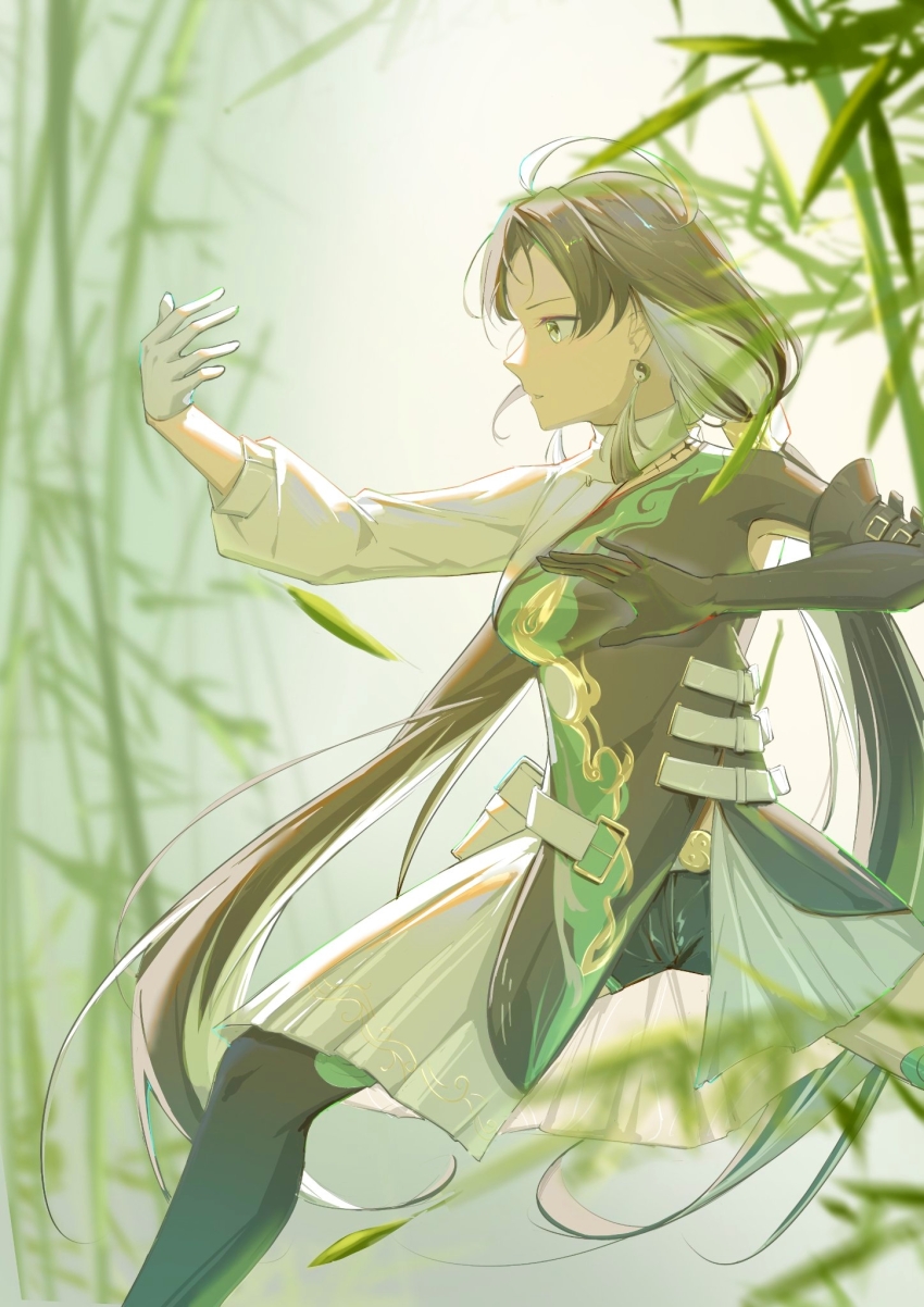 1girl, bamboo, bamboo_forest, bamboo_shoot, forest, highres, jianxin_(wuthering_waves), martial_arts