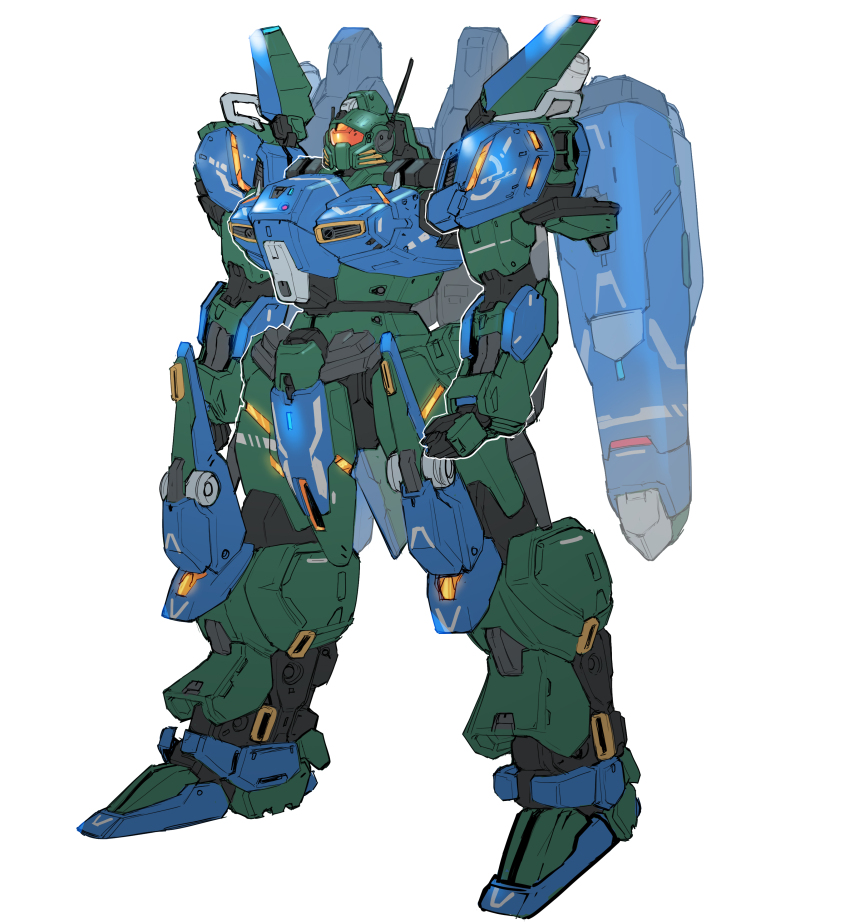 absurdres, arms_at_sides, assault_visor, clenched_hands, commentary, ex-s_gundam, full_body, fusion