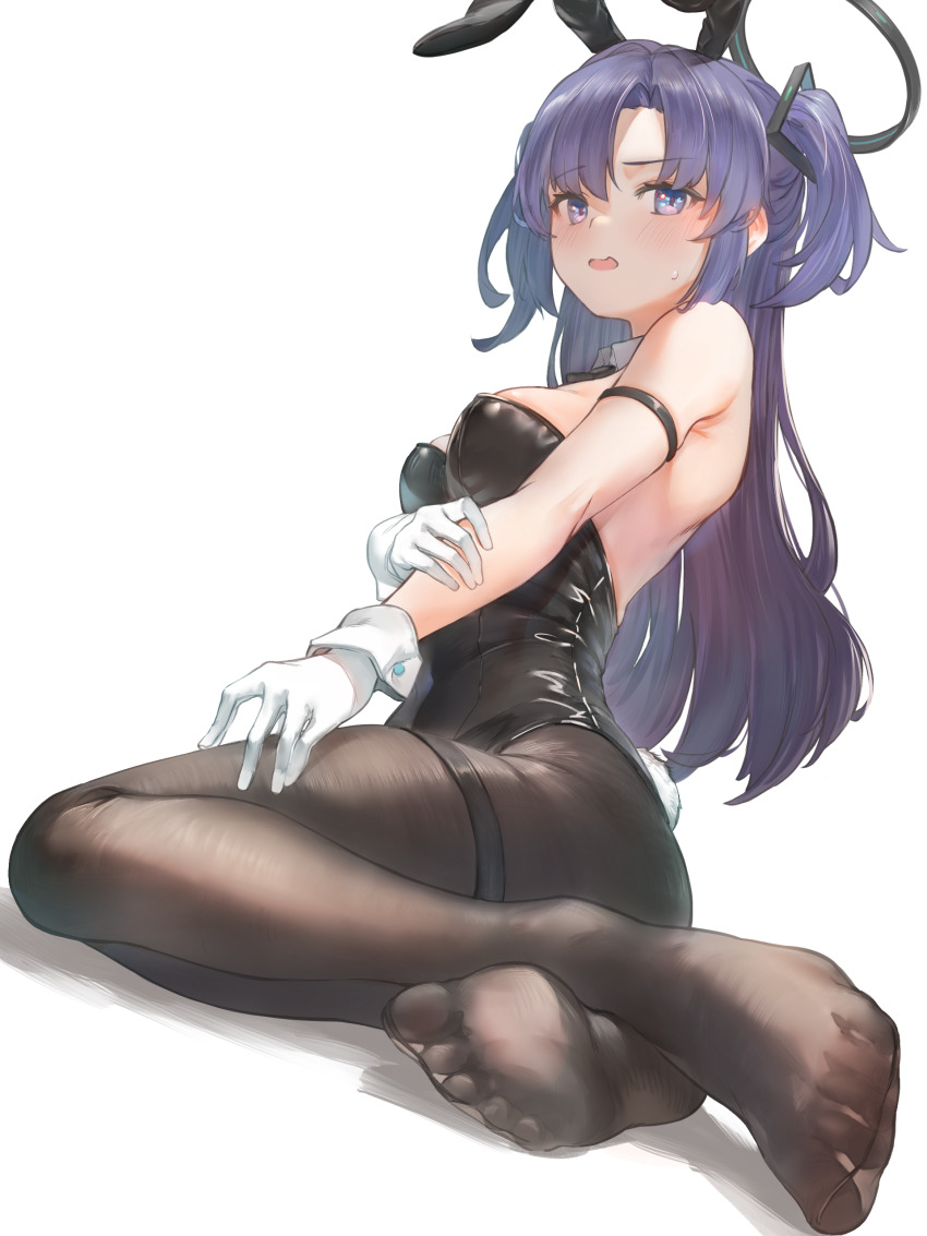 1girl, absurdres, alternate_costume, animal_ears, arm_strap, bare_shoulders, black_leotard, black_pantyhose