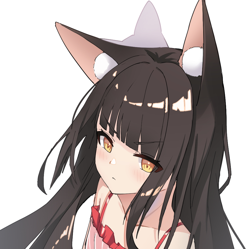 1girl, animal_ears, azur_lane, bare_shoulders, blush, brown_hair, chinese_commentary, fengxue