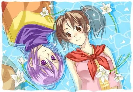 ahoge, artist_request, brown_eyes, brown_hair, flower, harvest_moon, jamie_(harvest_moon), lowres