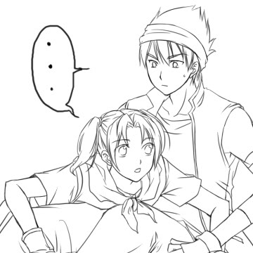 ..., artist_request, harvest_moon, kurt_(harvest_moon), lowres, monochrome, tagme, tina_(bokujou_monogatari)