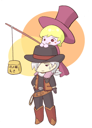 2boys, blonde_hair, harvest_moon, lowres, multiple_boys, pierre_(harvest_moon), tagme, vaughn_(harvest_moon)