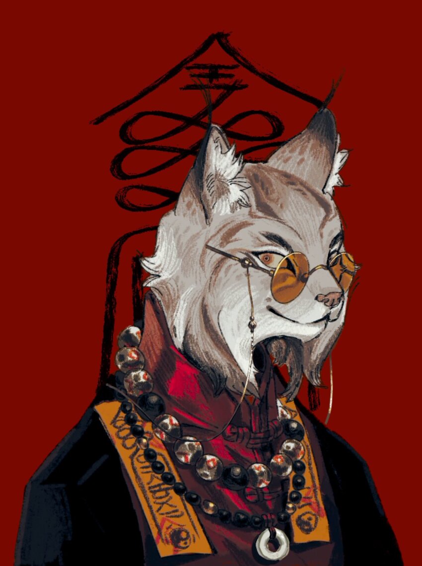 1girl, animal_ear_fluff, animal_ears, bead_necklace, beads, black_jacket, black_sleeves, chinese_clothes