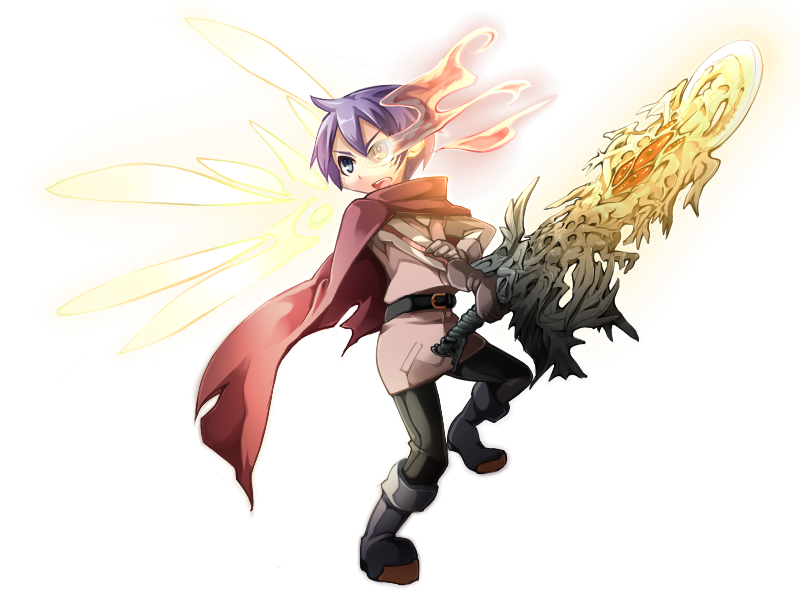 1boy, angel, angel_halo_(mon-musu_quest!), belt, black_belt, black_pants, blue_boots, blue_eyes