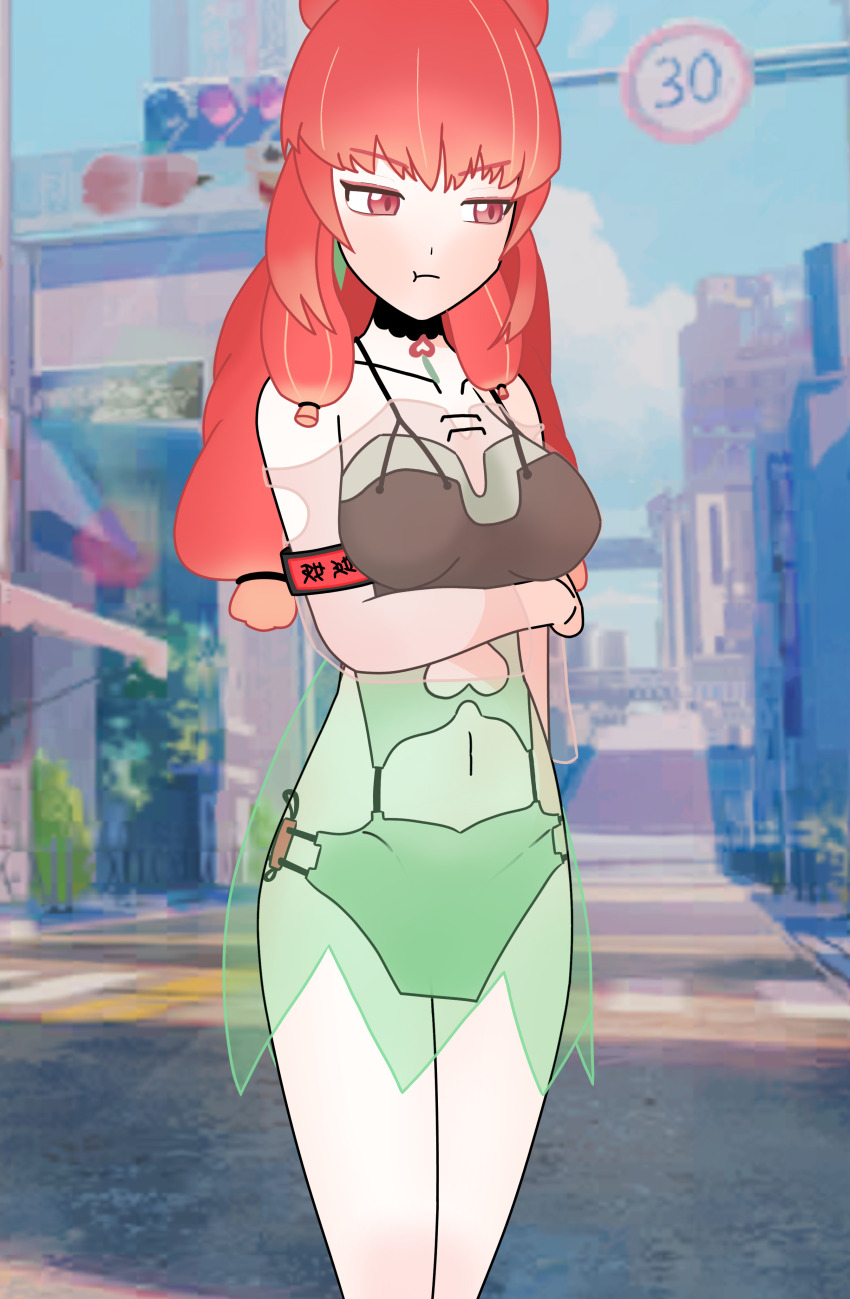 absurdres, highres, jiu_chong_(smc), red_eyes, red_hair, smc, super_mecha_champions, swimsuit, tagme