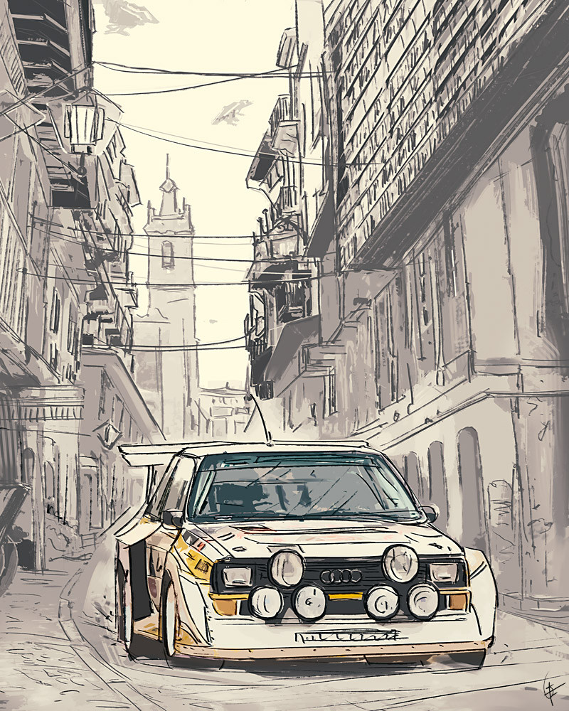 audi, audi_quattro, cable, car, city, gregory_fromenteau, motor_vehicle, no_humans