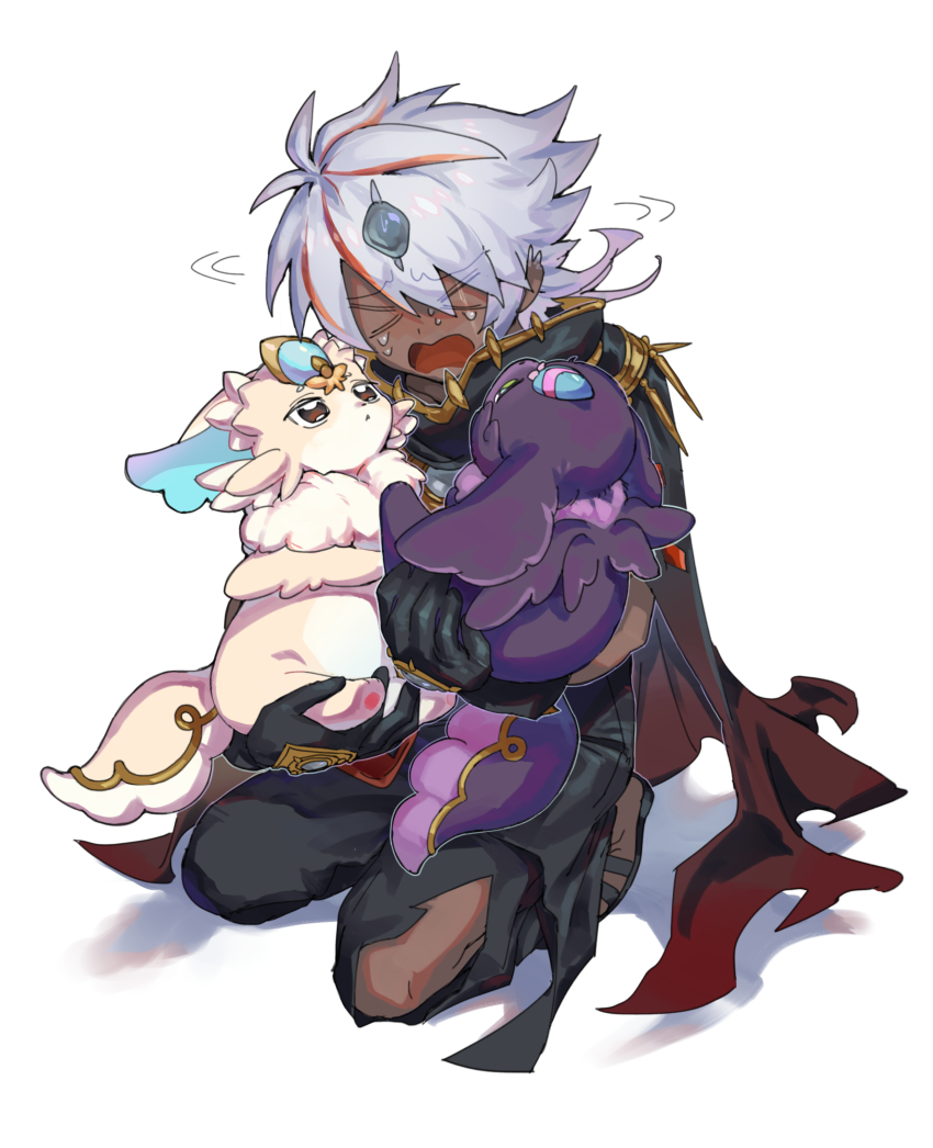 >_<, 1boy, absurdres, albaz_(yu-gi-oh!), crying, dark-skinned_male, dark_skin, duel_monster