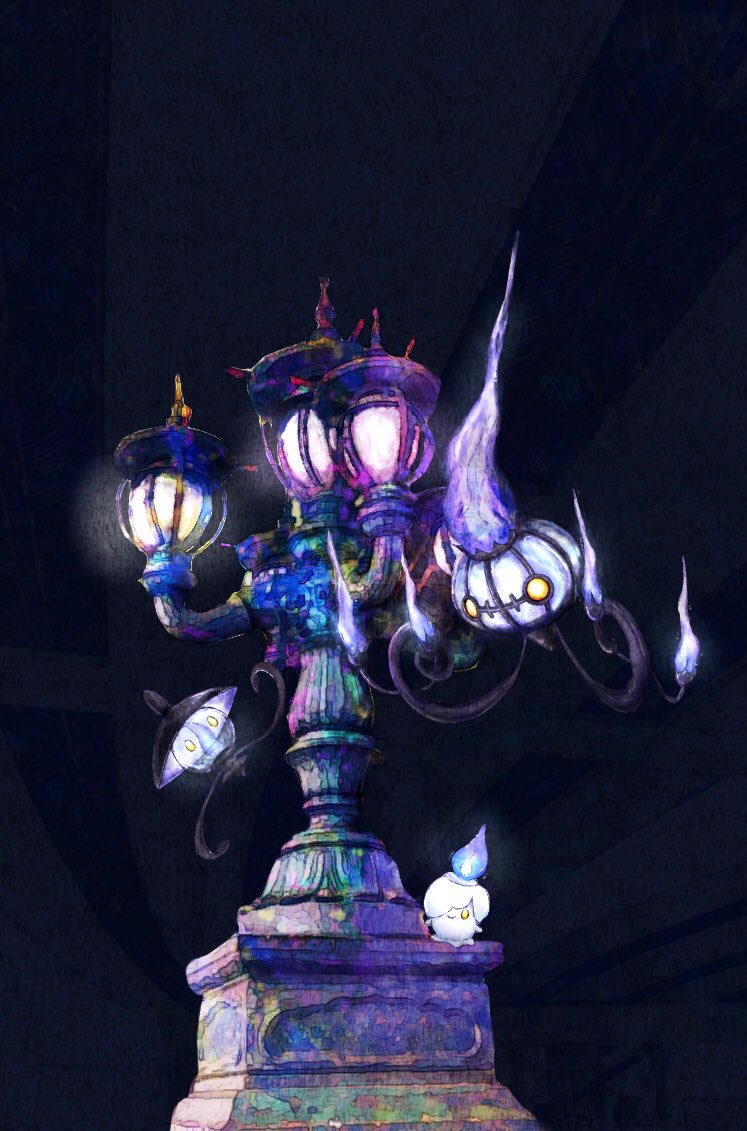 black_background, chandelure, evolutionary_line, fire, fireblast, floating, gen_5_pokemon, lamp