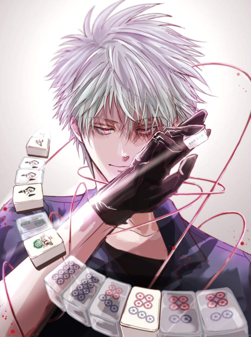 1boy, absurdres, akagi:_yami_ni_oritatta_tensai, akagi_shigeru, black_gloves, closed_mouth, commentary_request, fugusashi_(fgss2089)