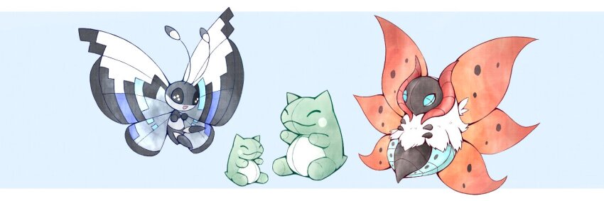 :d, antennae, blue_eyes, border, bug, butterfly, cross-shaped_pupils, doll