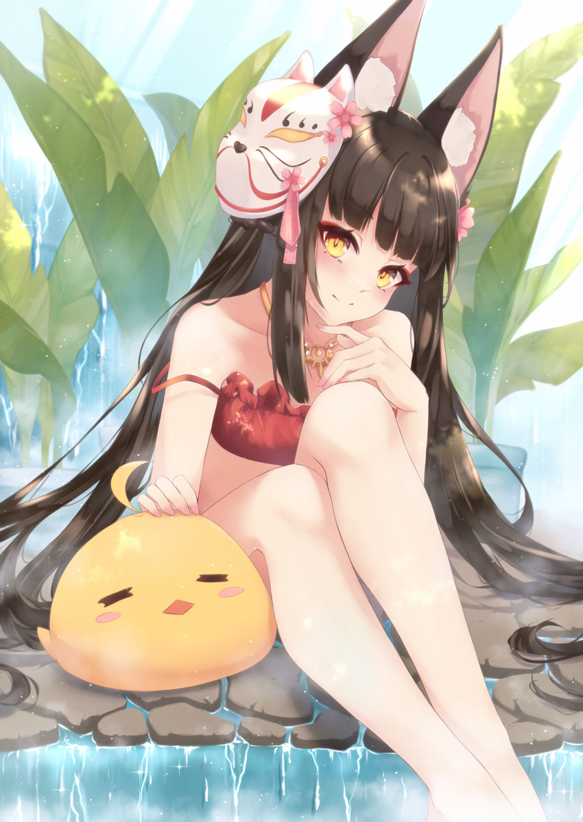 1girl, absurdres, amarisuu, animal_ear_fluff, animal_ears, azur_lane, baby_animal, bird