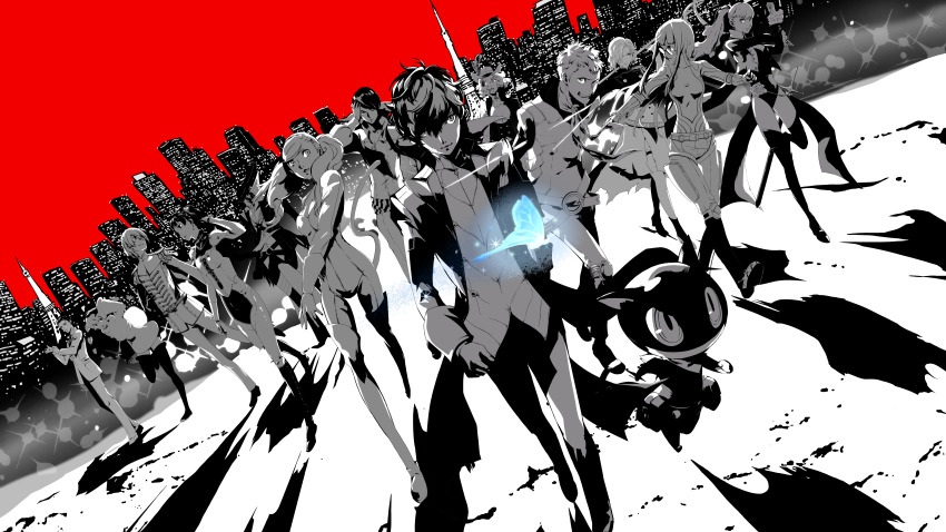 absurdres, akechi_gorou, amamiya_ren, artist_request, city, erina_(persona_5_tactica), hasegawa_zenkichi, highres