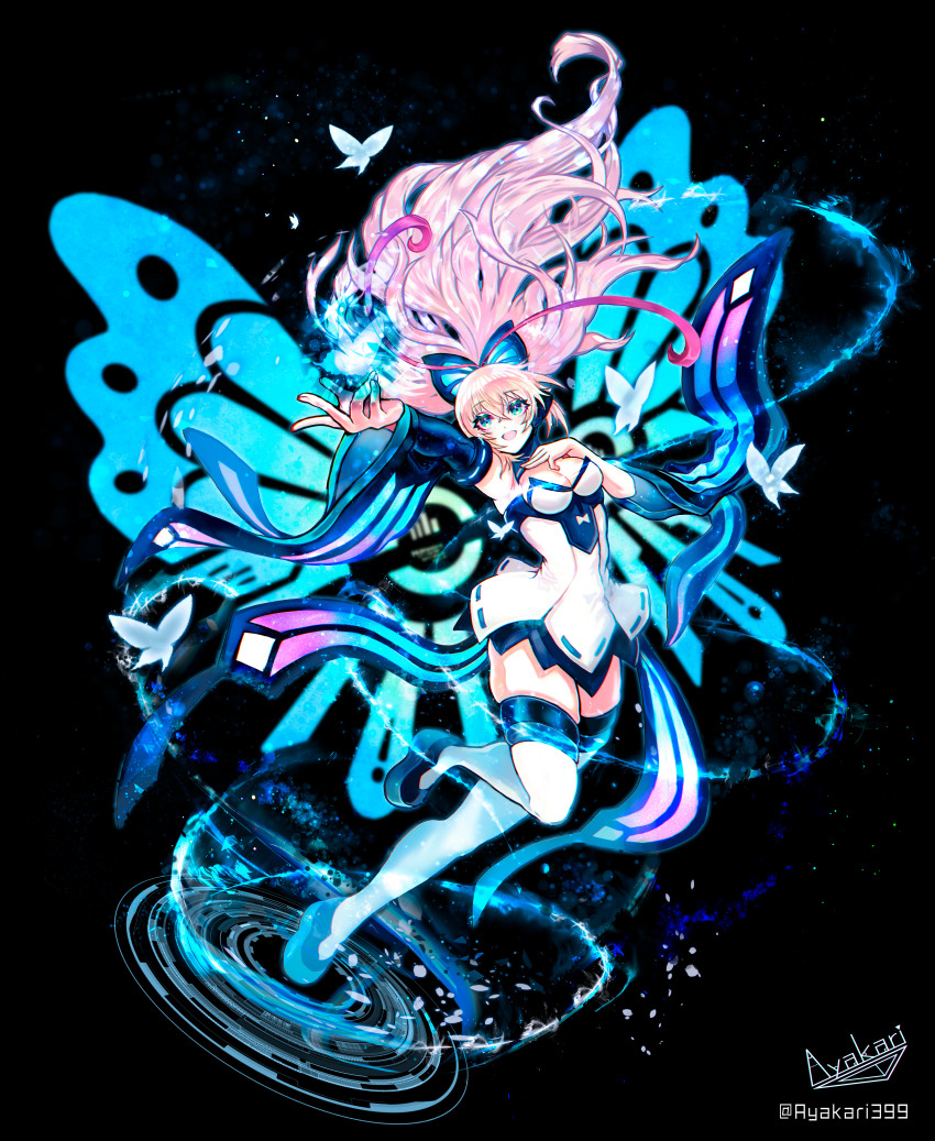 1girl, absurdres, antenna_hair, artist_logo, artist_name, artist_request, ayakari399, azure_striker_gunvolt