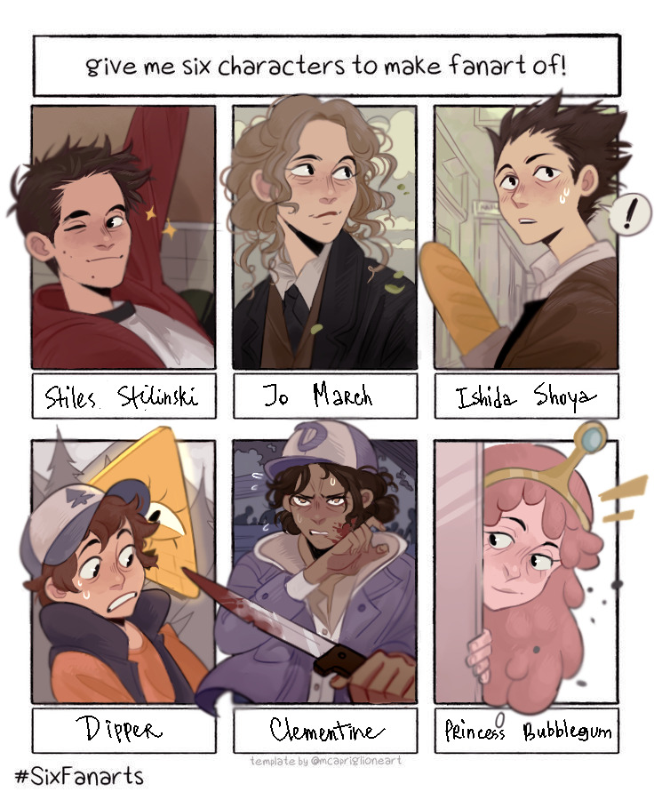 !, 3girls, 4boys, adventure_time, arm_up, baguette, baseball_cap, bill_cipher