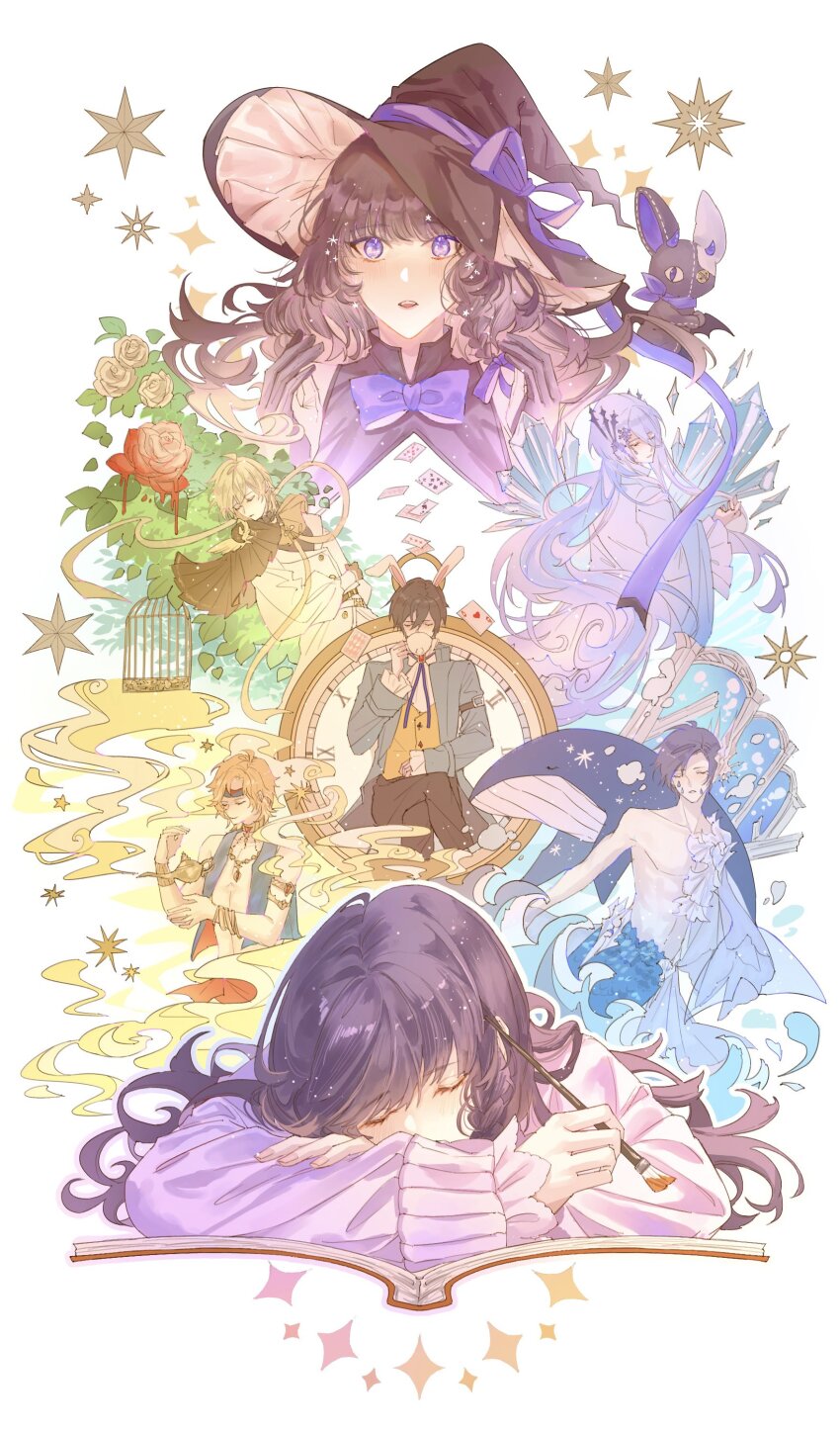 1girl, 5boys, absurdres, aladdin_(character)_(cosplay), aladdin_(disney), alkaid_mcgrath, alkaid_mcgrath_(book_of_tales), ambiguous_red_liquid