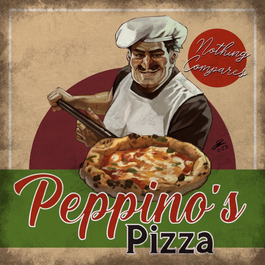 1boy, 2023, apron, black_hair, black_shirt, character_name, chef_hat, cleft_chin